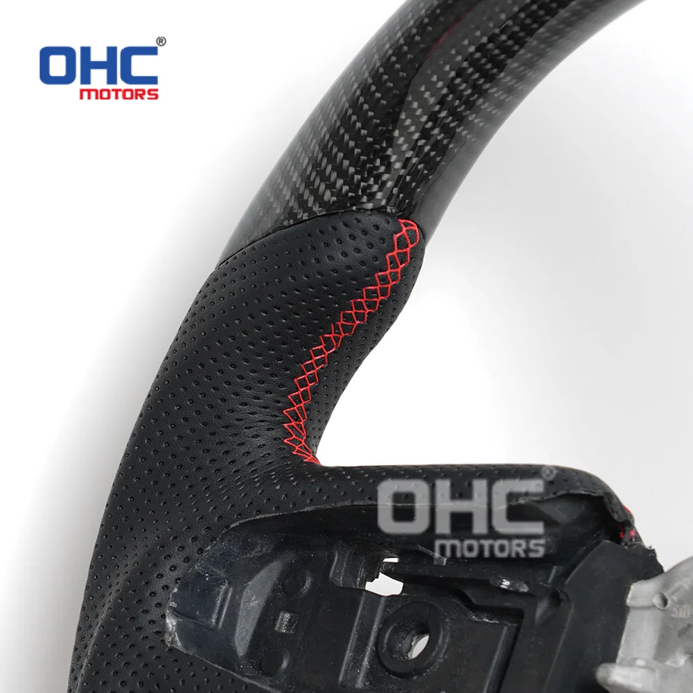 USA in Stock Real Carbon Fiber Steering Wheel for Dodge Ram 1500 Steering Wheel 2018-2024 with or Without Heating
