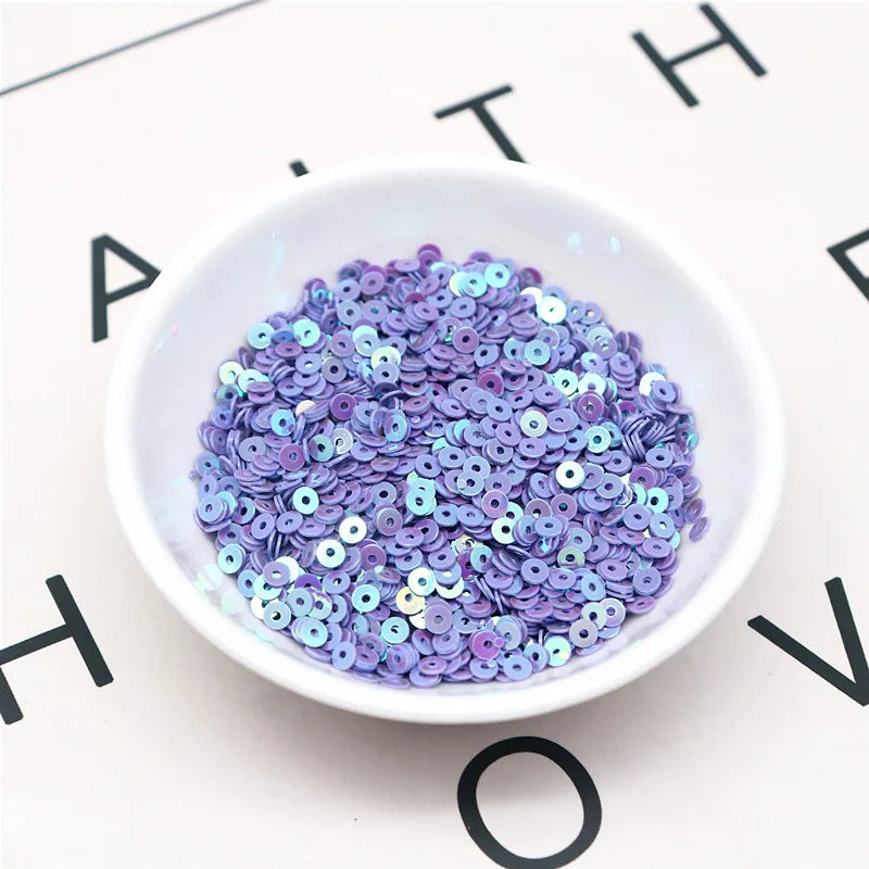20g Round Flat Loose Sequins for Hand-Sewn Wedding Dresses Dresses Shoes and Hats DIY Accessories Decoration PVC Beads 3-6mm