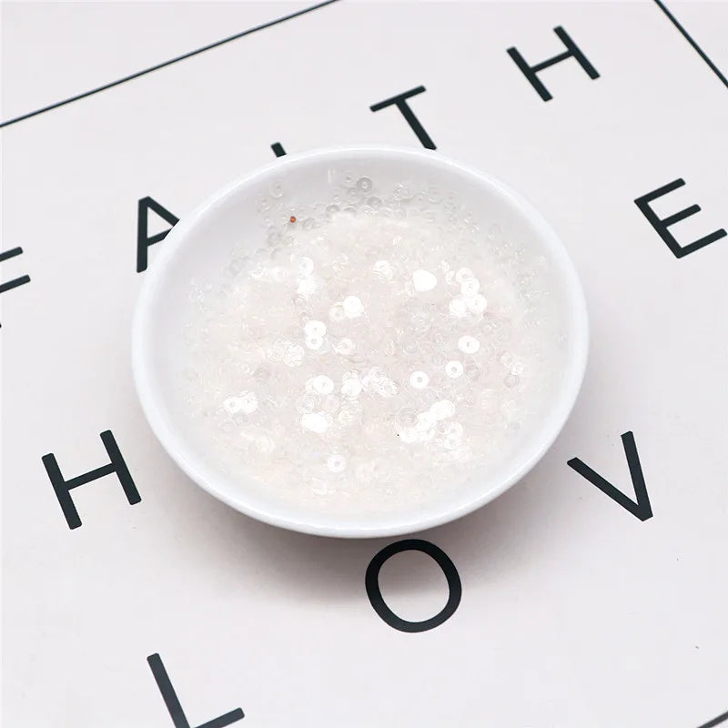 20g Round Flat Loose Sequins for Hand-Sewn Wedding Dresses Dresses Shoes and Hats DIY Accessories Decoration PVC Beads 3-6mm