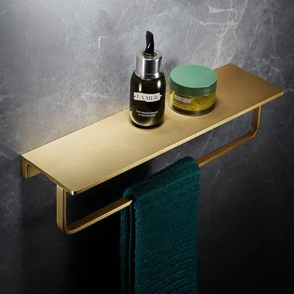 Bathroom Accessories Bathroom Shelf Towel Rack Paper holder Toilet Brush Holder Towel Ranger Brushed Gold Brass Bath Hardware
