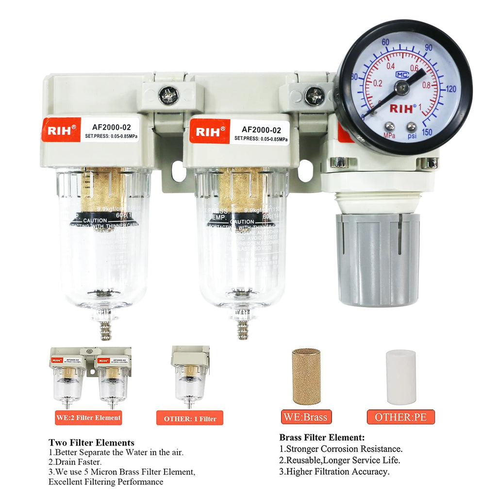 High Quality Aluminum Water Separator Air Filter Combination AC2110-02 G1/4 Air Source Treatment Unit