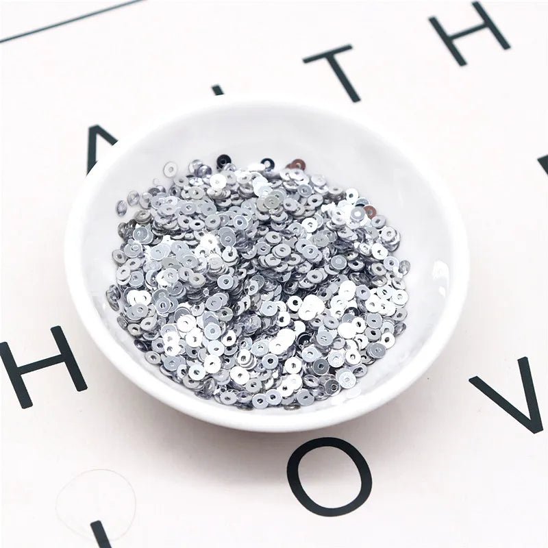 20g Round Flat Loose Sequins for Hand-Sewn Wedding Dresses Dresses Shoes and Hats DIY Accessories Decoration PVC Beads 3-6mm