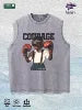COURAGE Fearless Graphic Washed Vest US Warehouse 3 Colors Cotton Tank