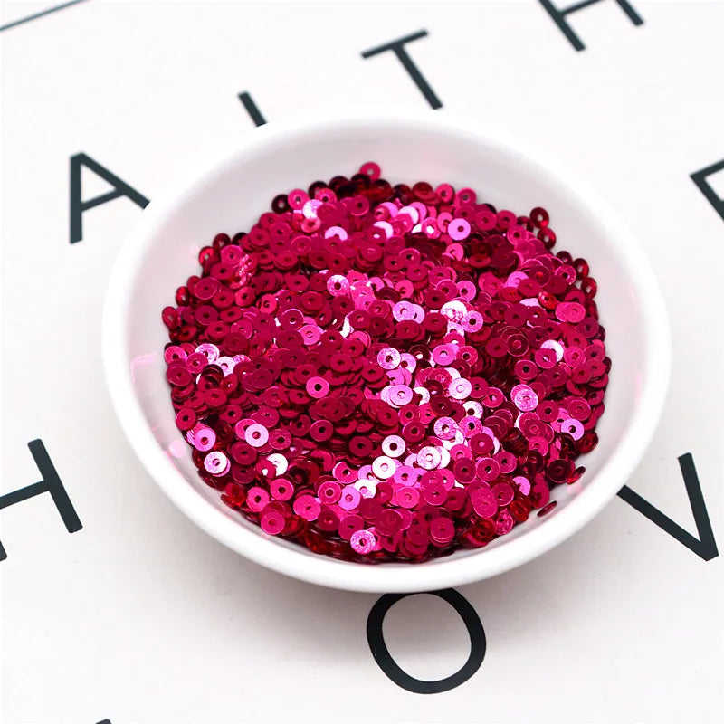 20g Round Flat Loose Sequins for Hand-Sewn Wedding Dresses Dresses Shoes and Hats DIY Accessories Decoration PVC Beads 3-6mm