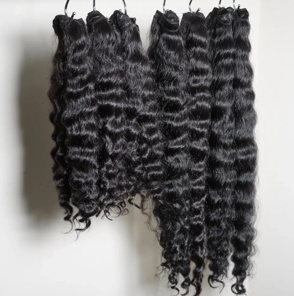 Wholesale  Virgin Cuticle Aligned Natural Raw Hair, Vietnamese Burmese Curly Raw Human Hair Bundles