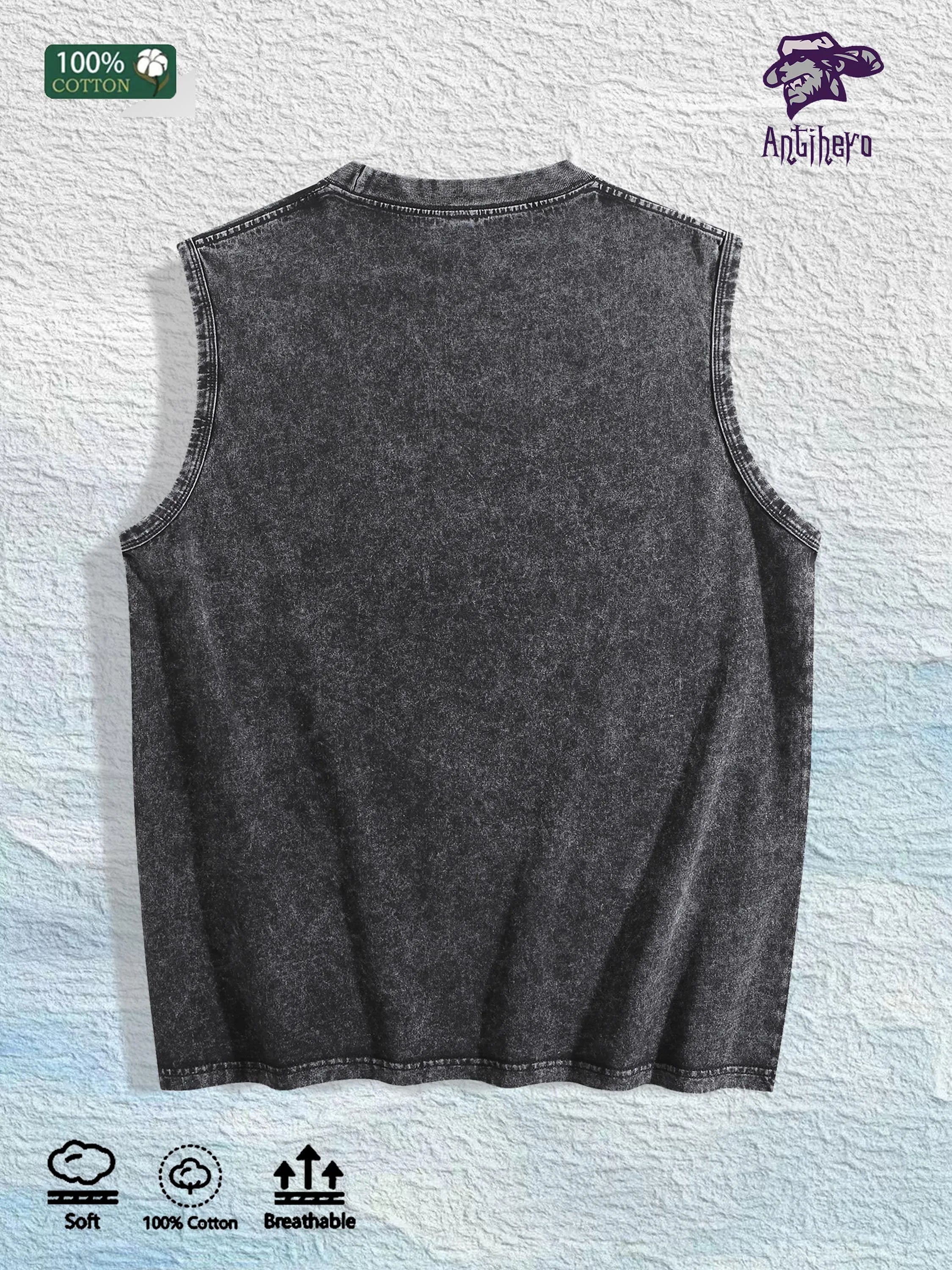 ROOST Waterfowl Deer Graphic Washed Vest US Warehouse 3 Colors Cotton Tank
