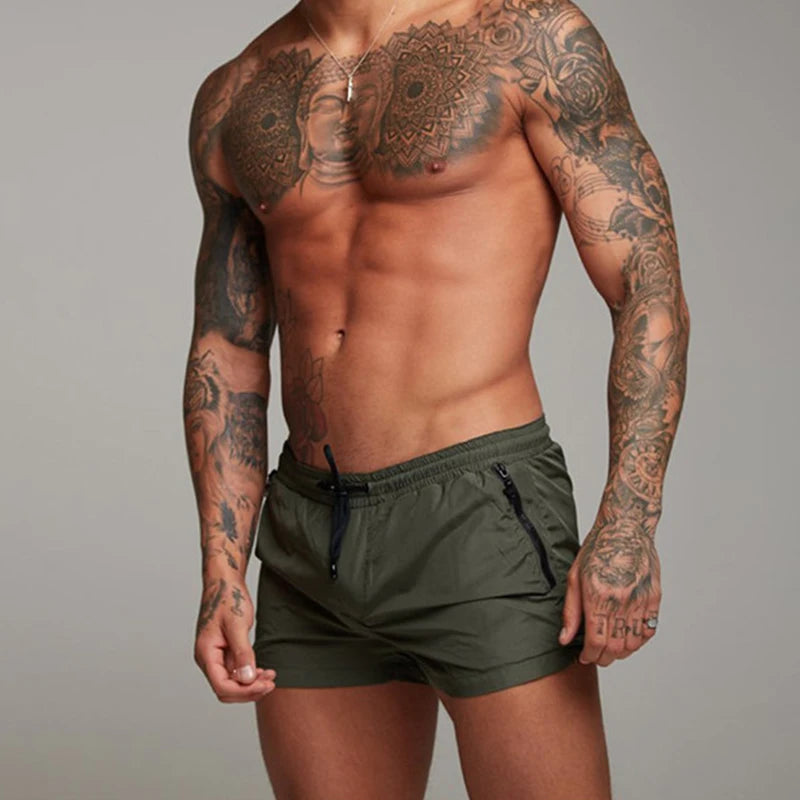 Mens Swim Short Swimwear Board Beach Shorts Quick Dry Men De Bain Homme Man Swimsuit Swim Trunks Bathing Beach Wear Surf Boxer