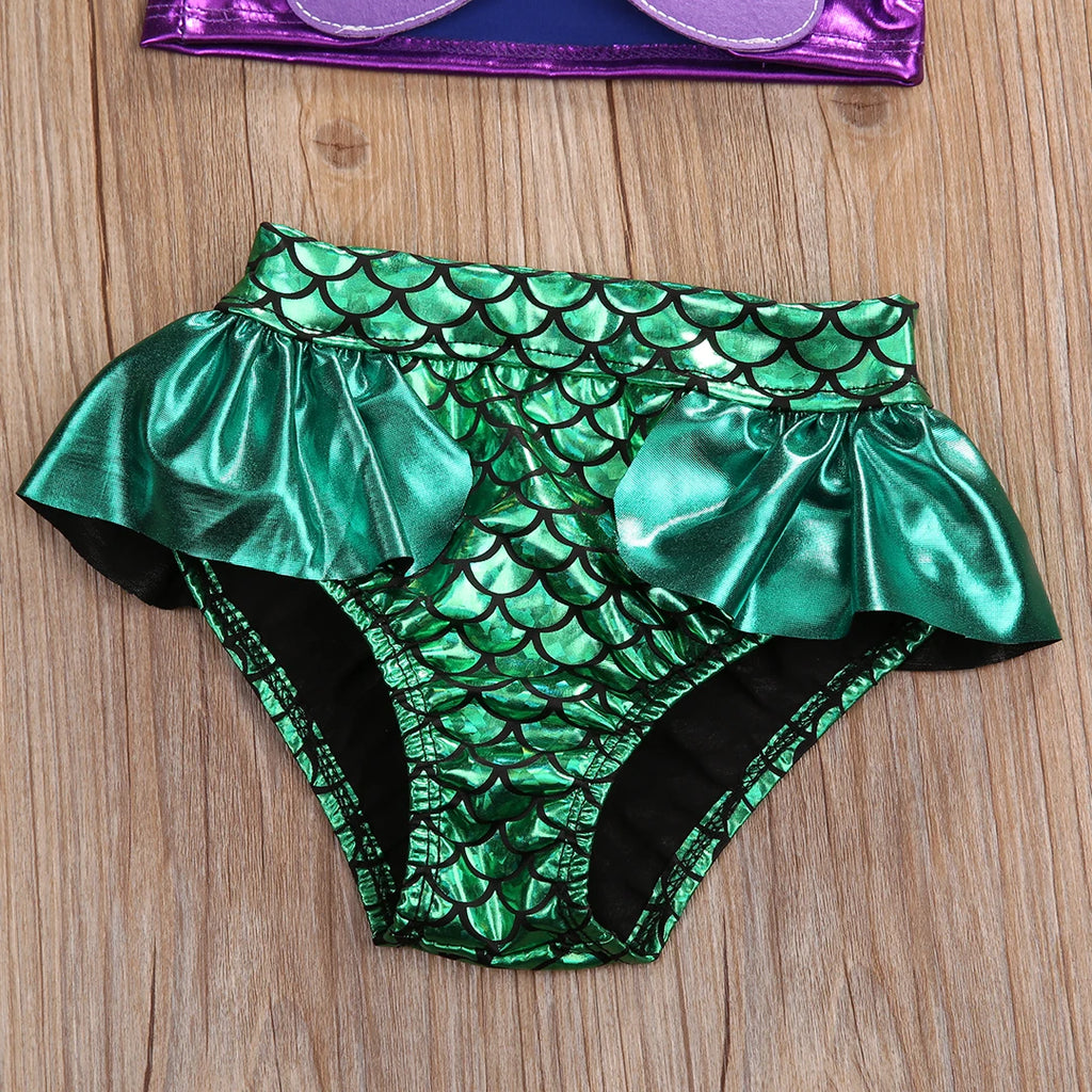 FOCUSNORM 0-5Y Summer Baby Girls Bikini Clothes Set 3pcs Bow Swimwear Swimsuit Bathing Suit
