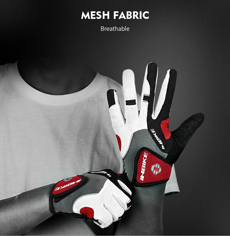 INBIKE Cycling Riding Gloves Full Finger with Gel Padded Road Bike Gloves for Men Women MTB Bicycle Gloves Man Bike Accesssories
