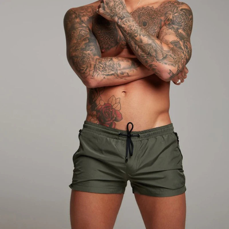 Mens Swim Short Swimwear Board Beach Shorts Quick Dry Men De Bain Homme Man Swimsuit Swim Trunks Bathing Beach Wear Surf Boxer