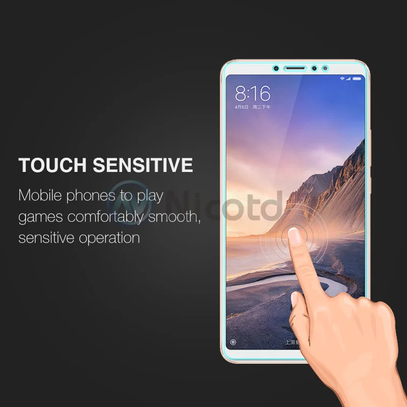 Nicotd Tempered Glass For Xiaomi Mi MAX 3 Screen Protector 9H 2.5D Phone On Protective Glass For Xiaomi Mi MAX 2 1 mimax film