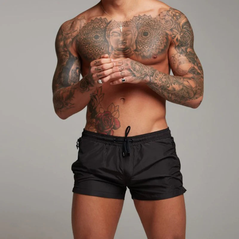 Mens Swim Short Swimwear Board Beach Shorts Quick Dry Men De Bain Homme Man Swimsuit Swim Trunks Bathing Beach Wear Surf Boxer