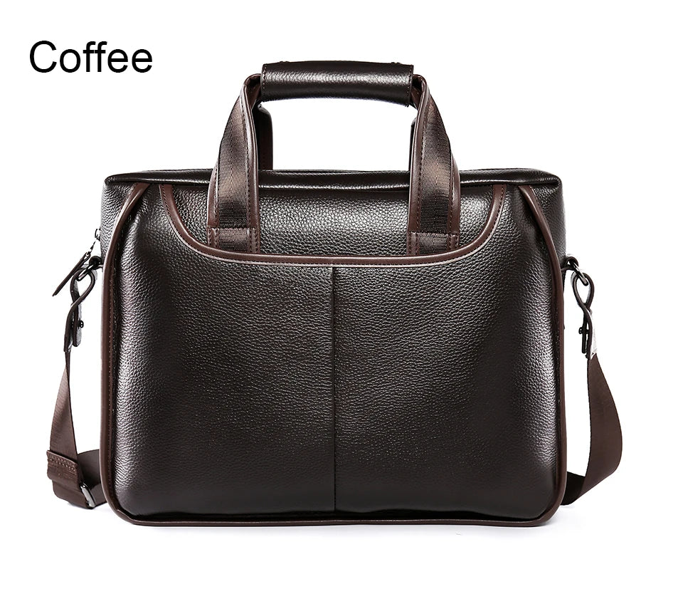 Brand Man Bag Genuine Leather Briefcase Men Business Handbag Messenger Bags Male Vintage Men's Shoulder Bag Large Capacity