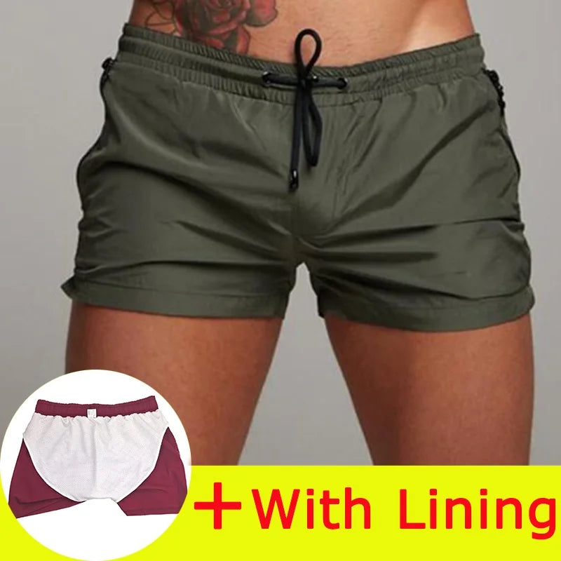 Mens Swim Short Swimwear Board Beach Shorts Quick Dry Men De Bain Homme Man Swimsuit Swim Trunks Bathing Beach Wear Surf Boxer