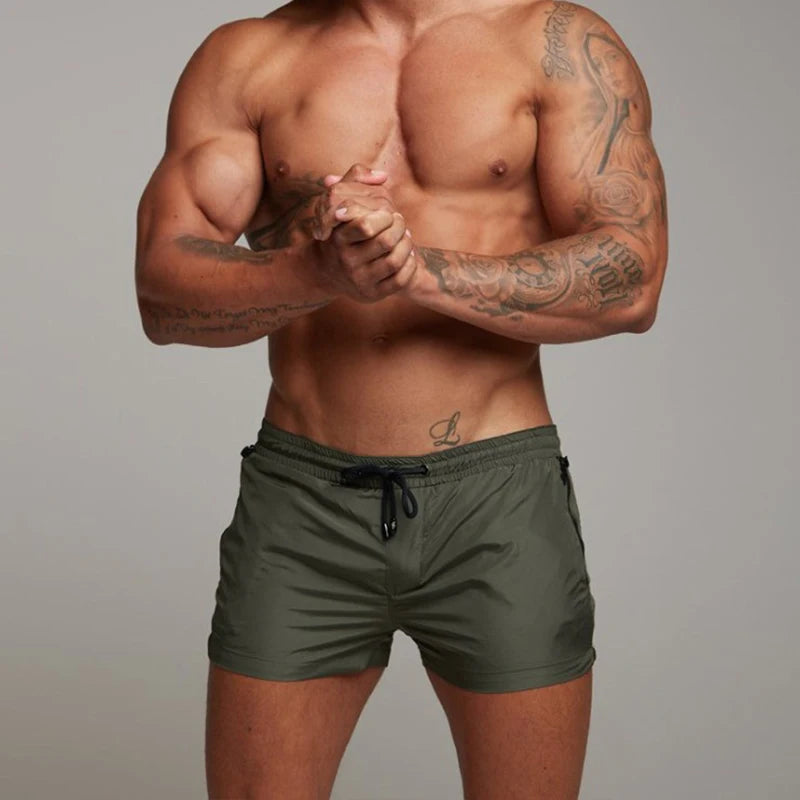 Mens Swim Short Swimwear Board Beach Shorts Quick Dry Men De Bain Homme Man Swimsuit Swim Trunks Bathing Beach Wear Surf Boxer