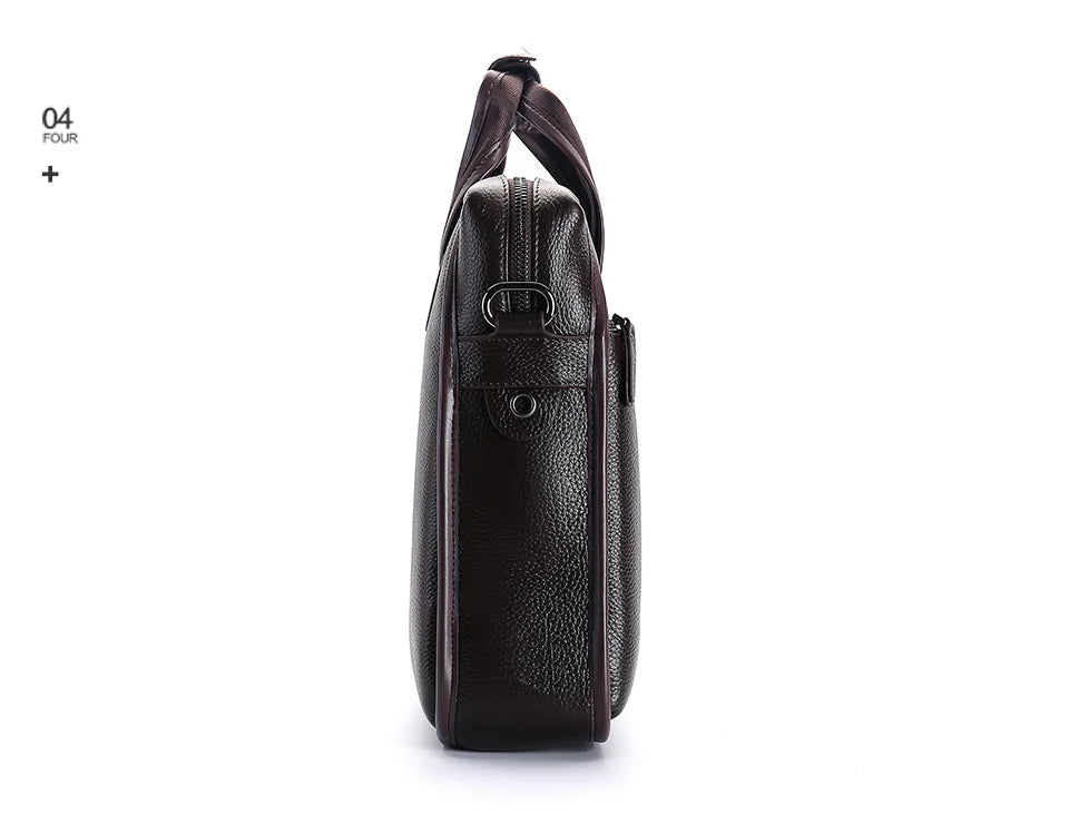 Brand Man Bag Genuine Leather Briefcase Men Business Handbag Messenger Bags Male Vintage Men's Shoulder Bag Large Capacity