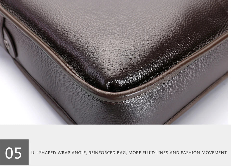Brand Man Bag Genuine Leather Briefcase Men Business Handbag Messenger Bags Male Vintage Men's Shoulder Bag Large Capacity