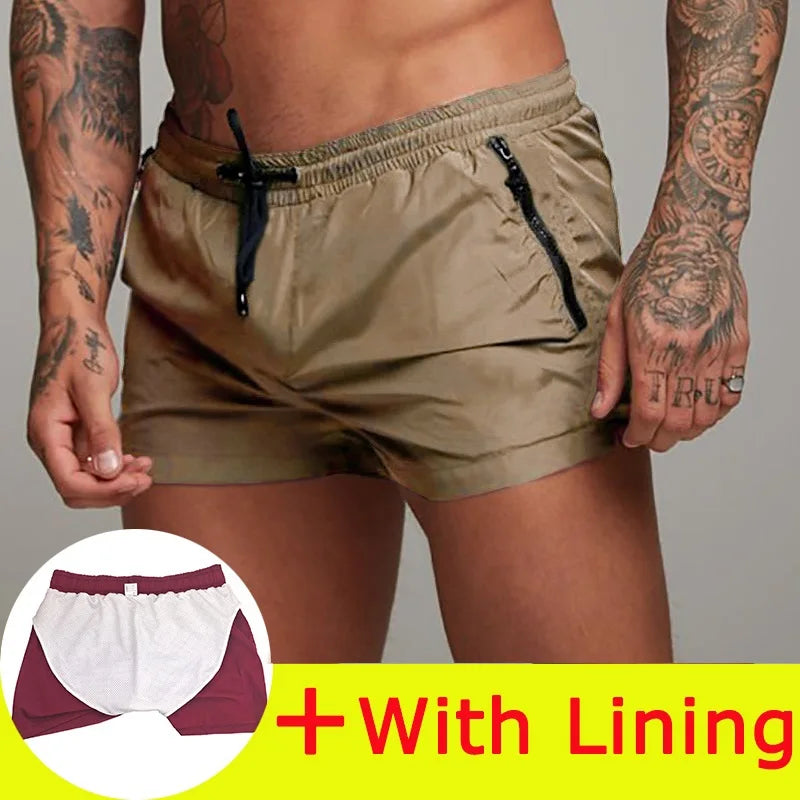 Mens Swim Short Swimwear Board Beach Shorts Quick Dry Men De Bain Homme Man Swimsuit Swim Trunks Bathing Beach Wear Surf Boxer