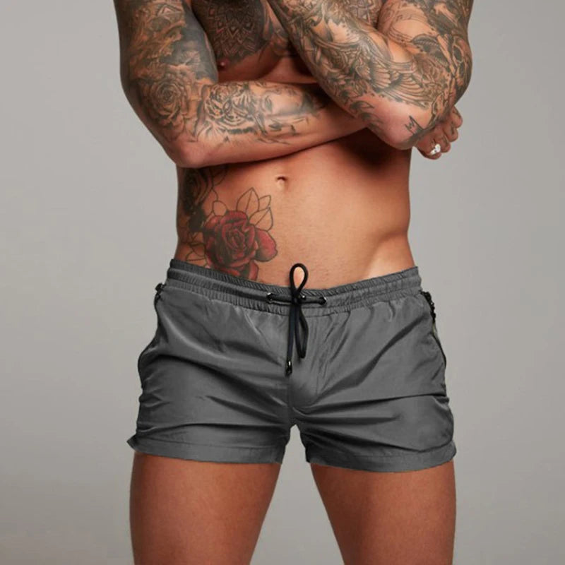 Mens Swim Short Swimwear Board Beach Shorts Quick Dry Men De Bain Homme Man Swimsuit Swim Trunks Bathing Beach Wear Surf Boxer