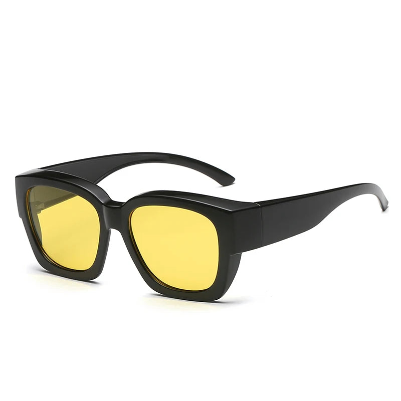 Polarized Fit-over sunglasses cover over overlay prescription glasses myopia man women car driver large size transfer eyewear