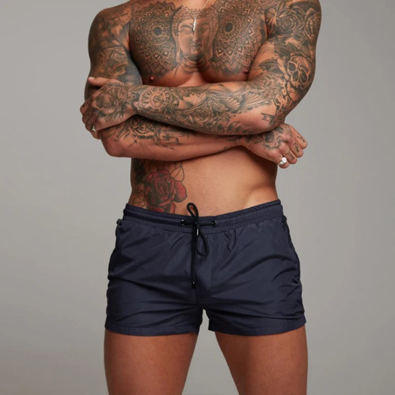 Mens Swim Short Swimwear Board Beach Shorts Quick Dry Men De Bain Homme Man Swimsuit Swim Trunks Bathing Beach Wear Surf Boxer