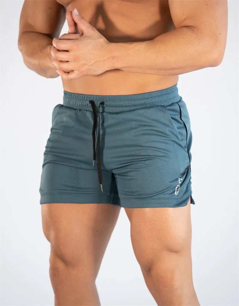 GITF Mens Gym Training Shorts Men Sports Casual Clothing Fitness Workout Running Grid quick-drying compression Shorts Athletics