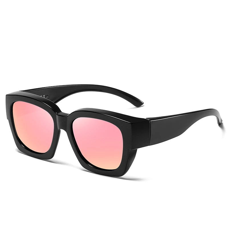 Polarized Fit-over sunglasses cover over overlay prescription glasses myopia man women car driver large size transfer eyewear