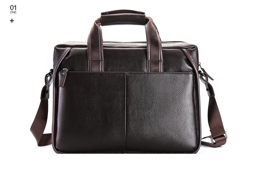Brand Man Bag Genuine Leather Briefcase Men Business Handbag Messenger Bags Male Vintage Men's Shoulder Bag Large Capacity