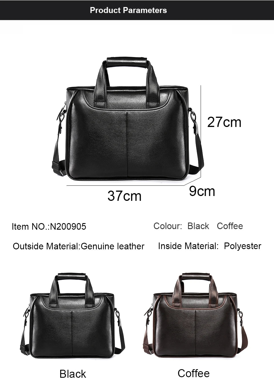 Brand Man Bag Genuine Leather Briefcase Men Business Handbag Messenger Bags Male Vintage Men's Shoulder Bag Large Capacity