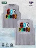 GOD FIRST Graphic Washed Vest US Warehouse 3 Colors Cotton Tank
