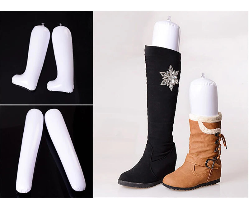 2Pcs Useful Plastic Shoe Hanger 50cm 32cm Inflatable Women Long Boots Shoes Stand Holder Stretcher Support Shaper Shoe Trees