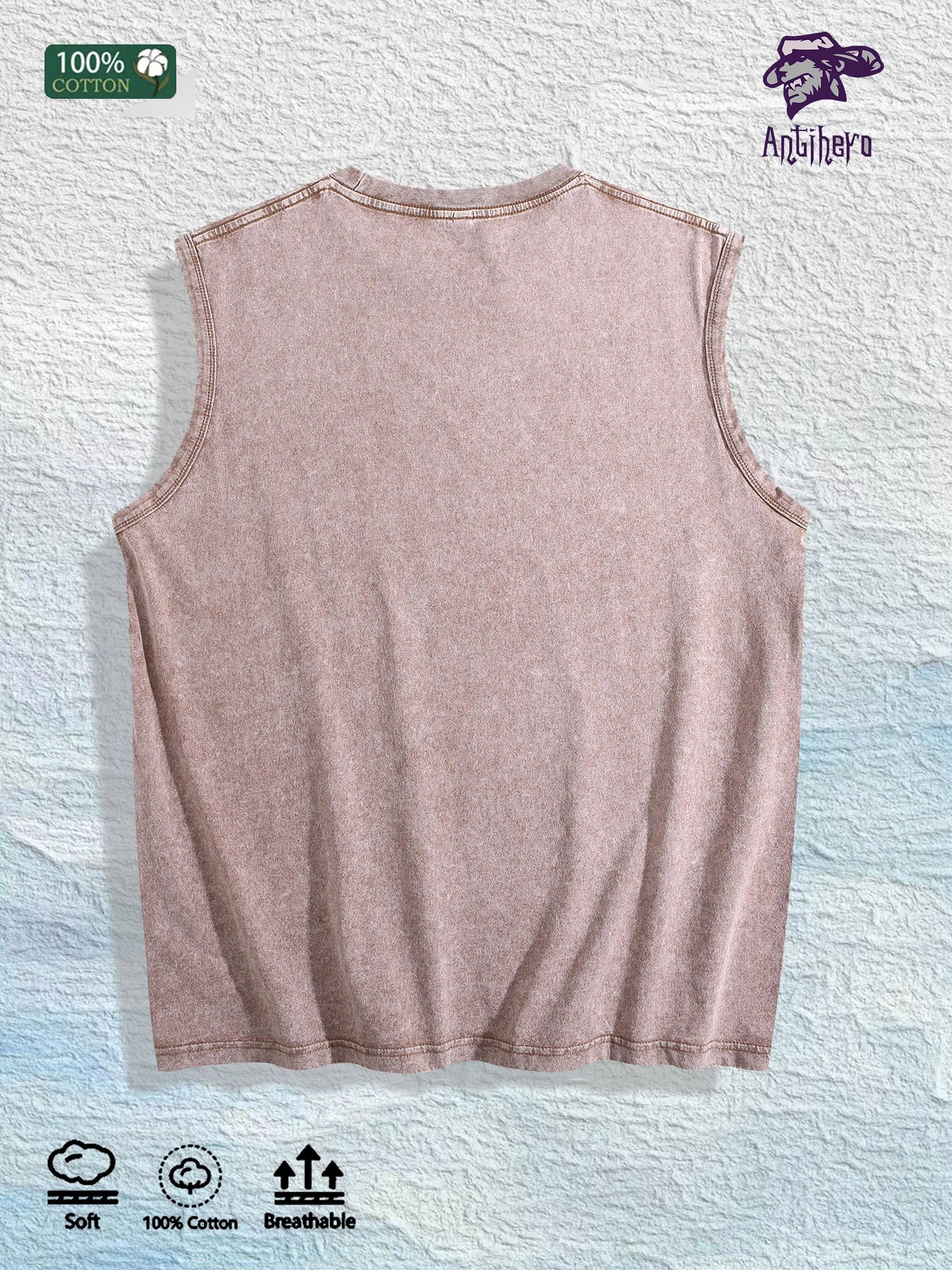 GODS GIFT PRESENT  Graphic Washed Vest US Warehouse 3 Colors Cotton Tank