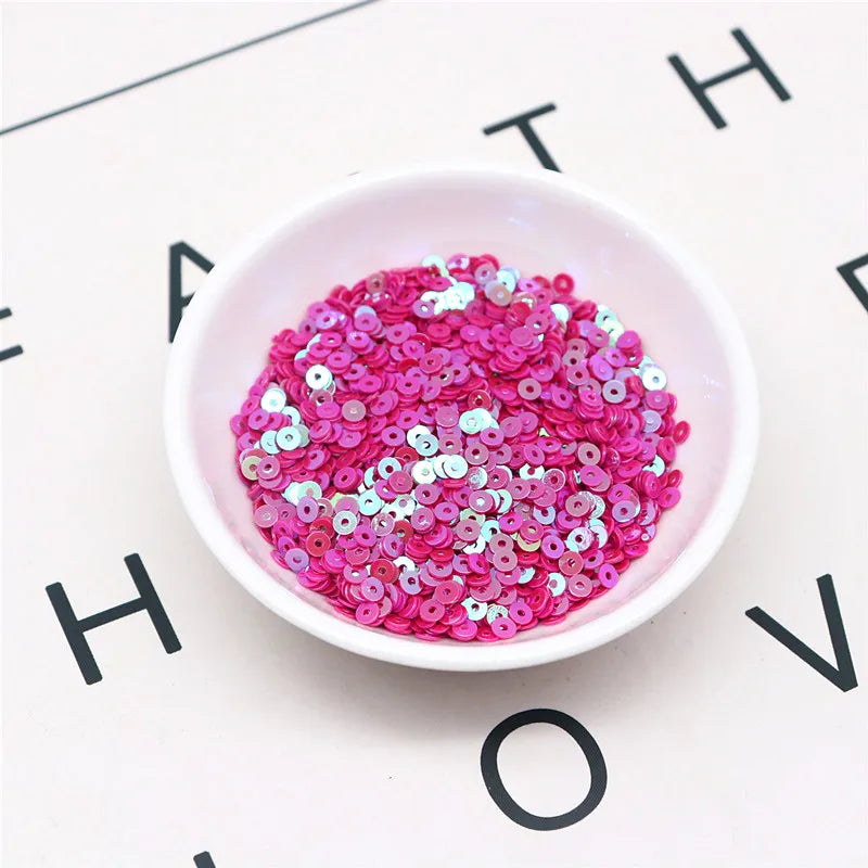 20g Round Flat Loose Sequins for Hand-Sewn Wedding Dresses Dresses Shoes and Hats DIY Accessories Decoration PVC Beads 3-6mm