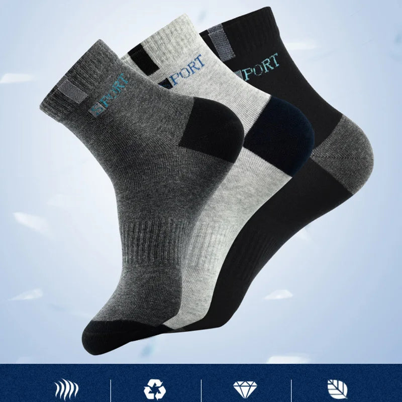 10pcs=5 Pairs Comfort Cotton Men's Socks High Quality Sport Breathable Summer Autumn Socks Long Sock For Mens Calcetines Sokken