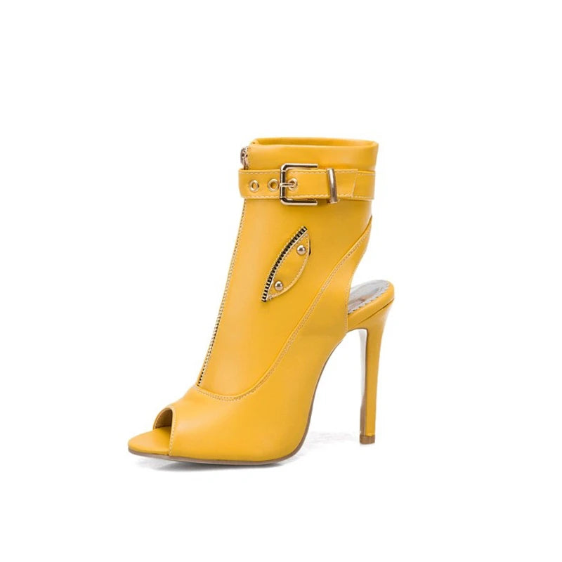 REAVE CAT Summer Sandals Ankle Boots Women 11cm Stiletto High Heels Shoes Peep Toe Ladies Big Size 34-50 F1505