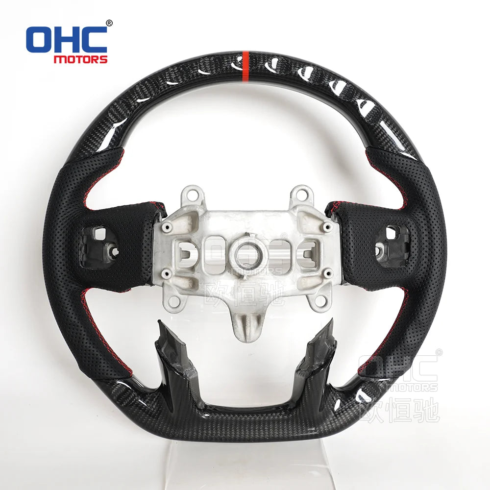 USA in Stock Real Carbon Fiber Steering Wheel for Dodge Ram 1500 Steering Wheel 2018-2024 with or Without Heating