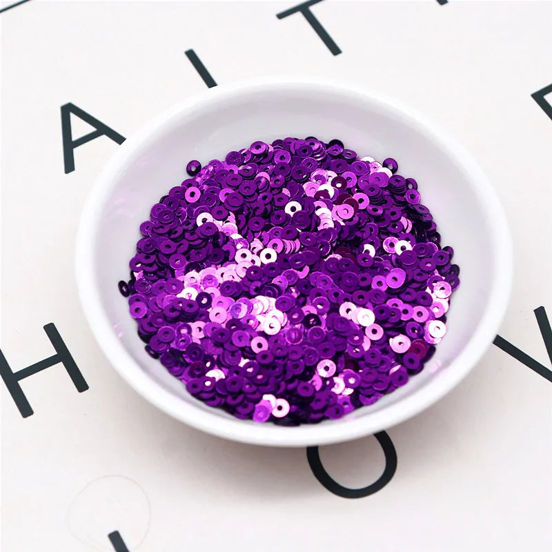 20g Round Flat Loose Sequins for Hand-Sewn Wedding Dresses Dresses Shoes and Hats DIY Accessories Decoration PVC Beads 3-6mm