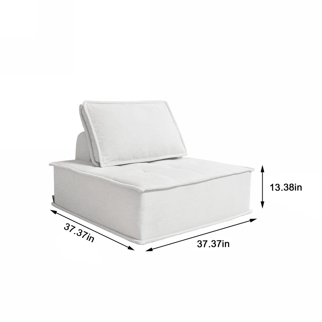 Modern Minimalist Modular Sofa Extremely Simple Tofu Block Design Sponge Small Apartment Living Room Set( Set of 2)