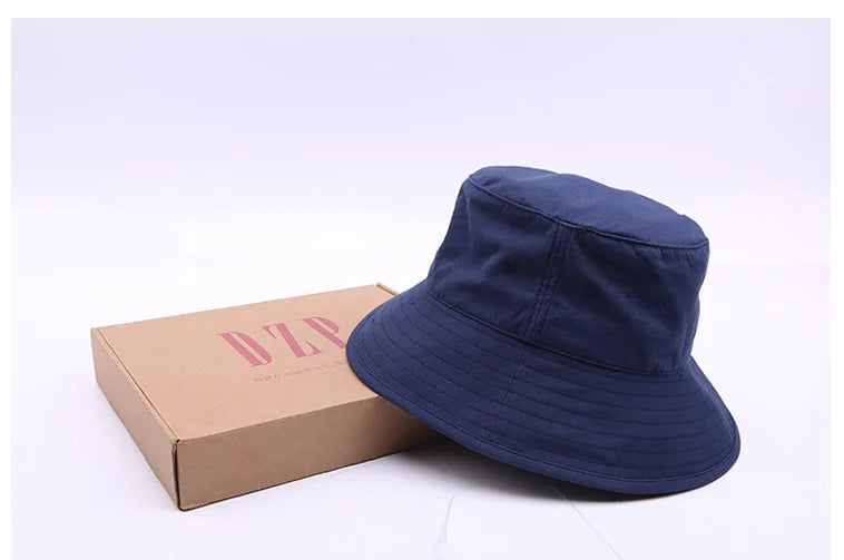 High Quality Soft Cotton Large Fishing Sun Cap Women Beach Bucket Hat Dad Wide Brim Boonie Cap Big Head Men Oversize Panama Hats