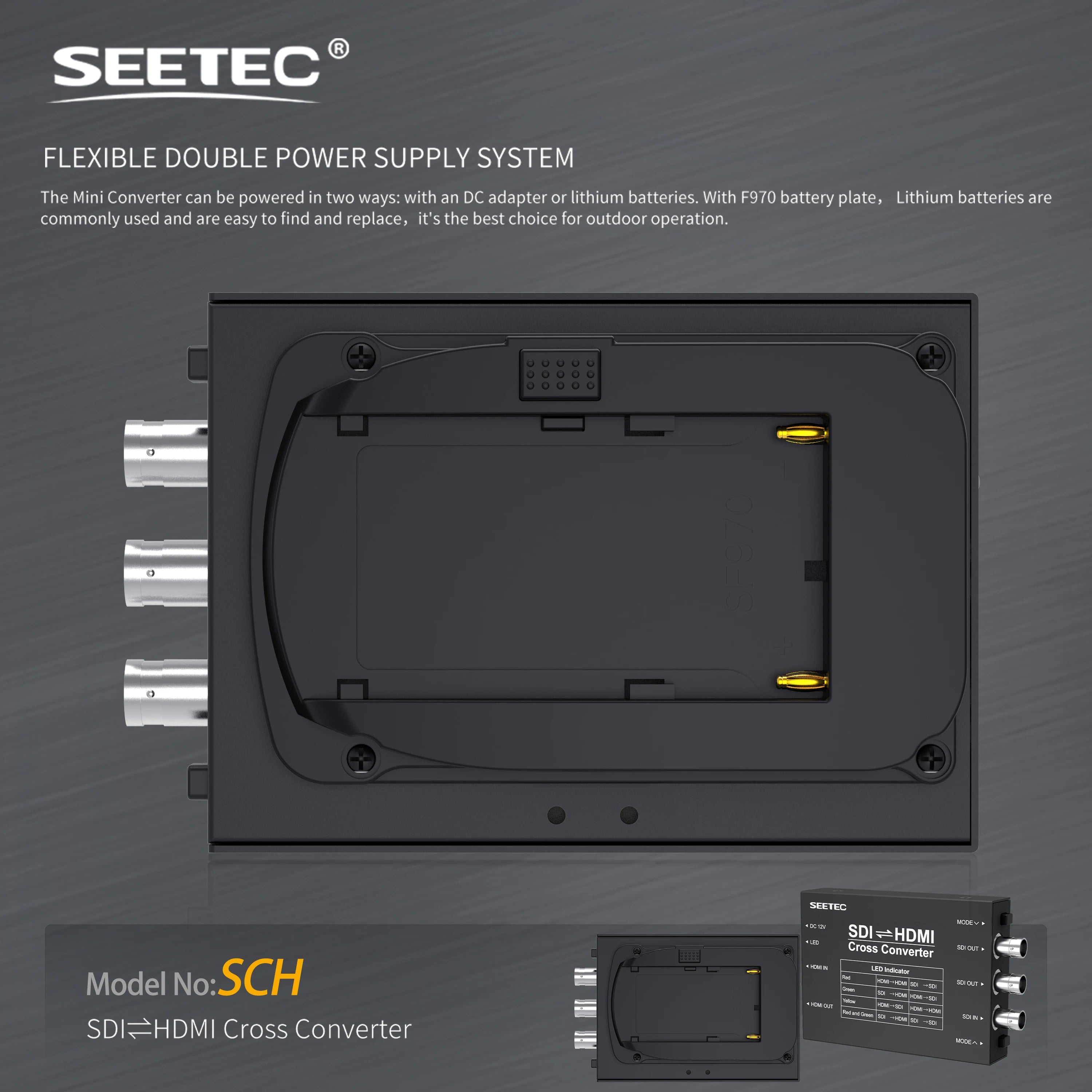 SEETEC SDI/HDMI Cross Converter Broadcast Converters Design Broadcast Quality Use Anywhere SDI to HDMI and HDMI to SDI Multiple