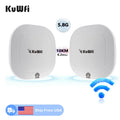 USA Stock KuWFi Outdoor 10KM Wireless Bridge IP65 Waterproof 17dBi Antenna PoE&DC Power Wifi Bridge for Industrial Monitoring