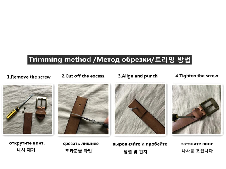 Handmade Classic Retro Style Pure Copper Horseshoe Buckle No interlayer Cowhide Men's Belt Genuine Leather Jeans Man design Belt