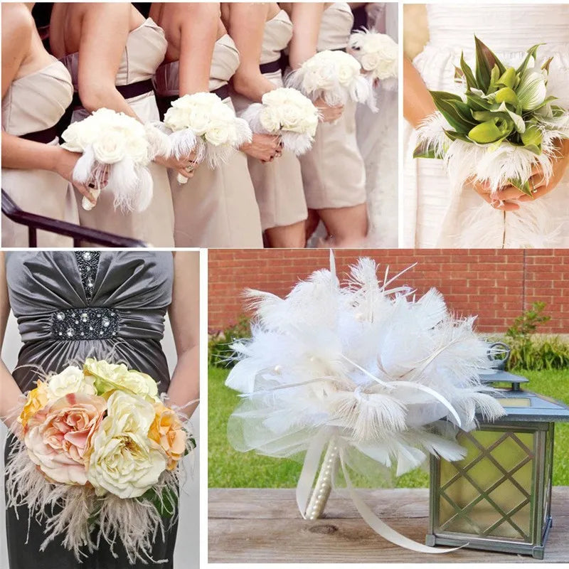 50pcs/lot Elegant Ostrich Feather 35-40cm 14-16inch Feathers for Crafts Wedding Party Supplies Carnival Dancer Decoration Plumes