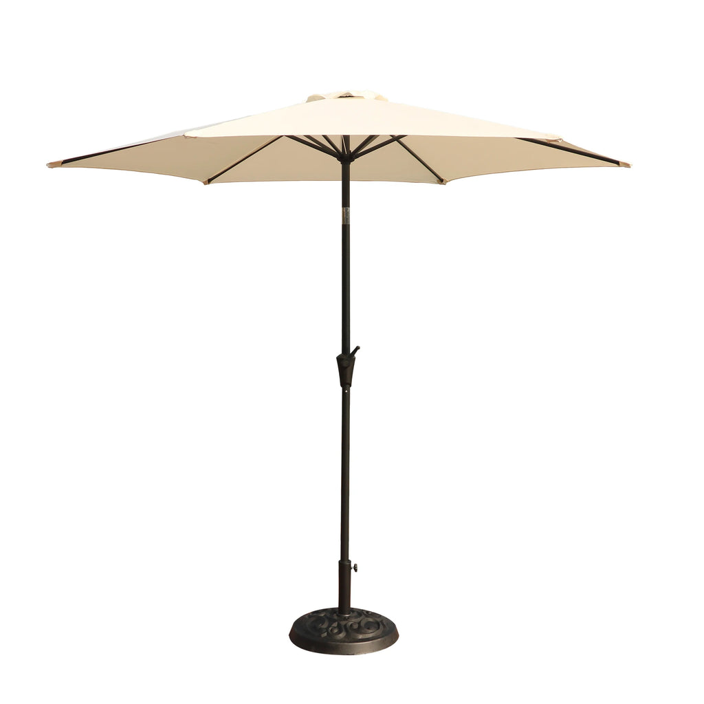 Beige 8.8 Feet Outdoor Aluminum Patio Umbrella Waterproof and Foldable for Courtyard Furniture