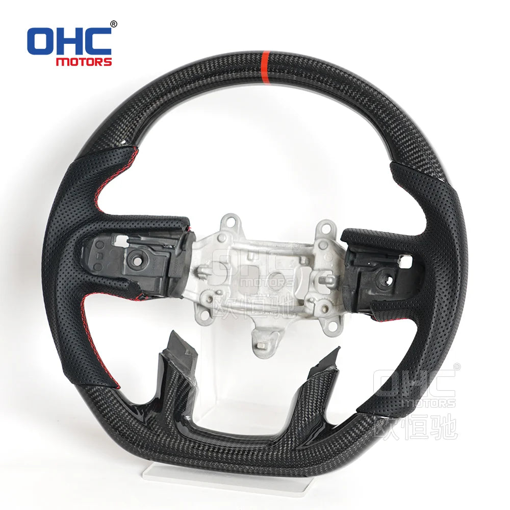 USA in Stock Real Carbon Fiber Steering Wheel for Dodge Ram 1500 Steering Wheel 2018-2024 with or Without Heating