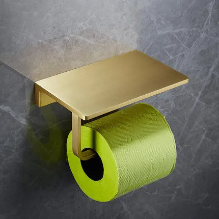 Bathroom Accessories Bathroom Shelf Towel Rack Paper holder Toilet Brush Holder Towel Ranger Brushed Gold Brass Bath Hardware