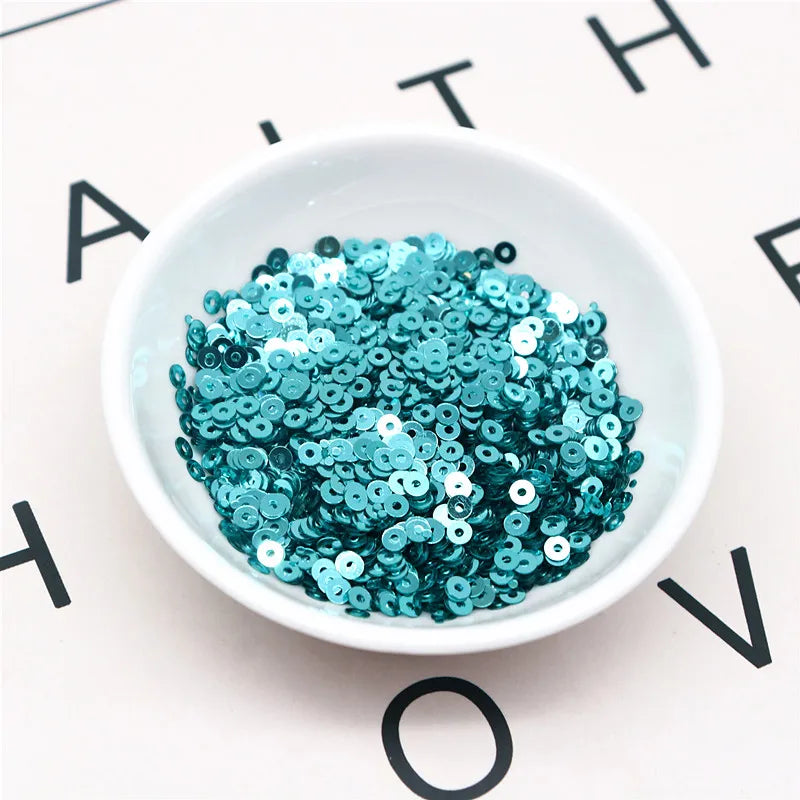 20g Round Flat Loose Sequins for Hand-Sewn Wedding Dresses Dresses Shoes and Hats DIY Accessories Decoration PVC Beads 3-6mm
