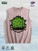 Cartoon Plant Graphic Washed Vest US Warehouse 3 Colors Cotton Tank