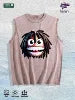 Cartoon Dreadlocks Character Graphic Washed Vest US Warehouse 3 Colors Cotton Tank