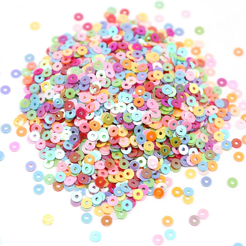 20g Round Flat Loose Sequins for Hand-Sewn Wedding Dresses Dresses Shoes and Hats DIY Accessories Decoration PVC Beads 3-6mm